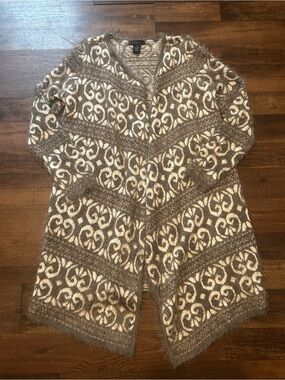 Design History Eyelash Knit Open Front Cardigan - Size M